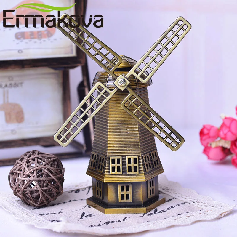 Moinho de vento holandês de bronze antigo, decoração de artesanato e metal,  18cm(7 ) - AliExpress