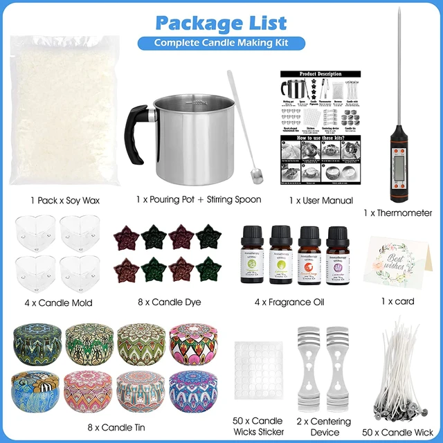 Candle Making Kit for Adults Candle Making Supplies with Instructions,  Complete Supplies to Create 4 Scented Jar Candles - AliExpress