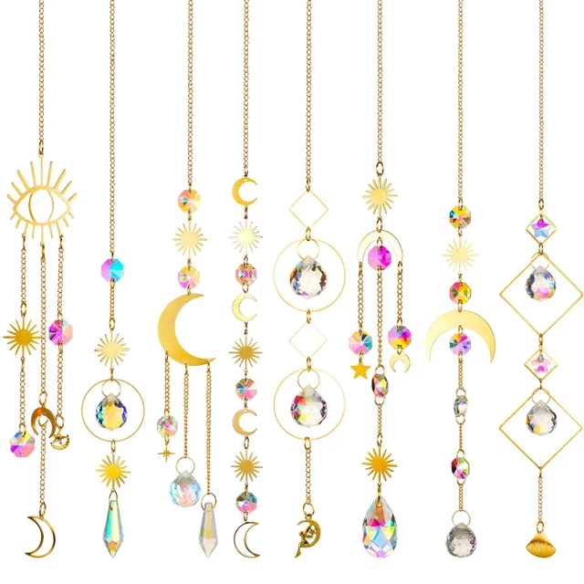 1 Db Crystals Prism Suncatcher, Függő Ablakkristályok, Szivárványos Fényfogó, Crystal Sun 50Mm -Es Fogó, Nyári Ajándék, Nyolcszögű Gyöngyök - Image 4