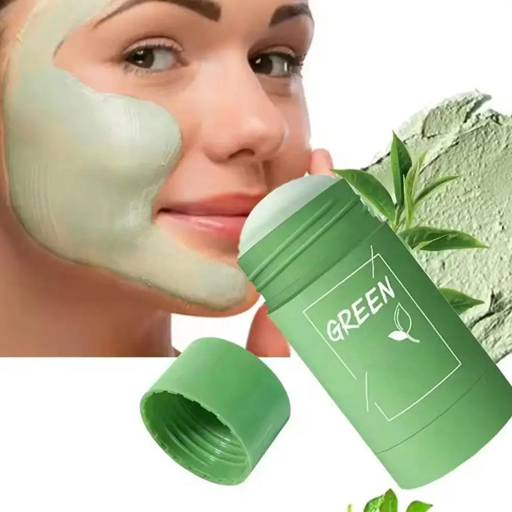 

40g Green Tea Remove Blackheads Acne Deep Skin Mask Mask Purifying Moisturizing Solid Clay Oil Control Cleansing W2O1