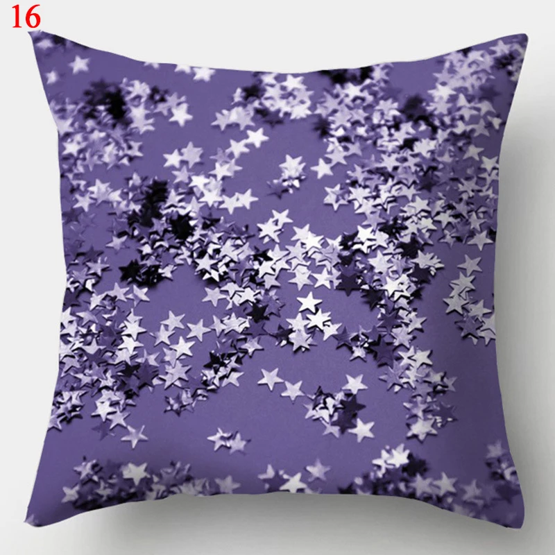45x45cm Purple Geometric Print Pillow Covers Decorative Square Cushion Cover Polyester Throw Pillow Case for Home Sofa Decor 