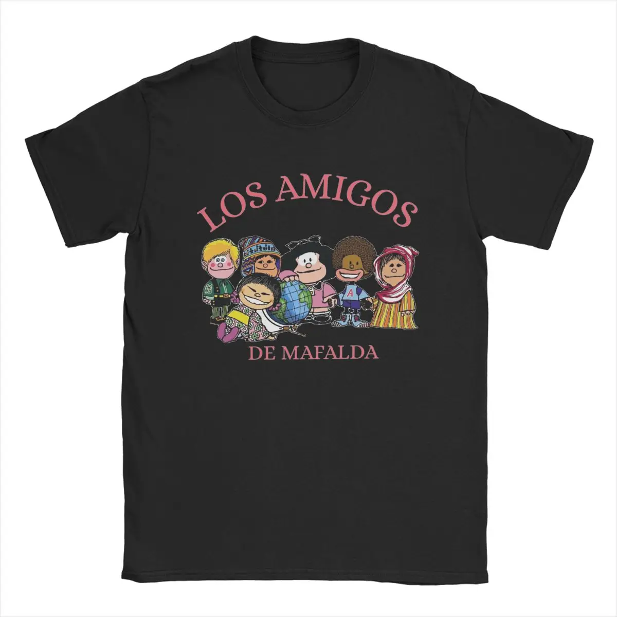 Hombres Los Amigos De Mafalda Camisetas Algodón Puro Ropa Divertida Manga Corta