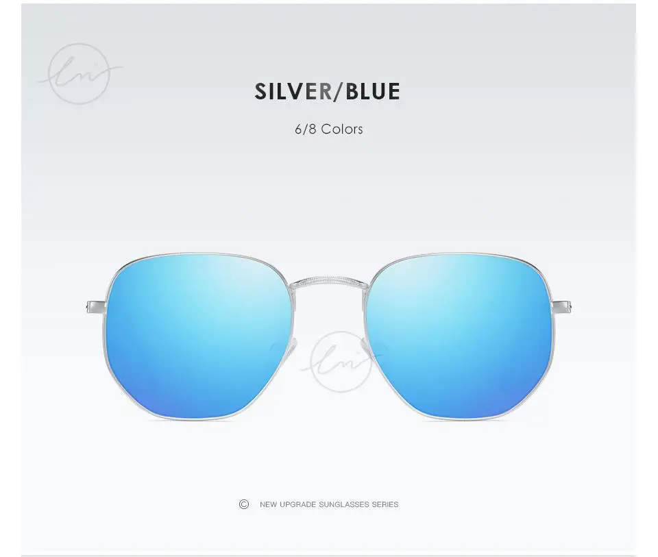 LM Fashion Damen Kleine Sechseck-Sonnenbrille Herren Retro Polarisierte Metallbeschichtung Spiegel Sonnenbrille Schutzbrille UV400 Brillen_voghion.com
