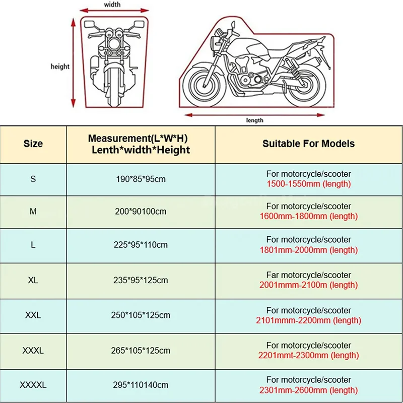 For Suzuki Drz 400 drz400e DRZ400 Drz400s Motorcycle Cover Waterproof All Season Dustproof UV Protective Outdoor Indoor Scooter