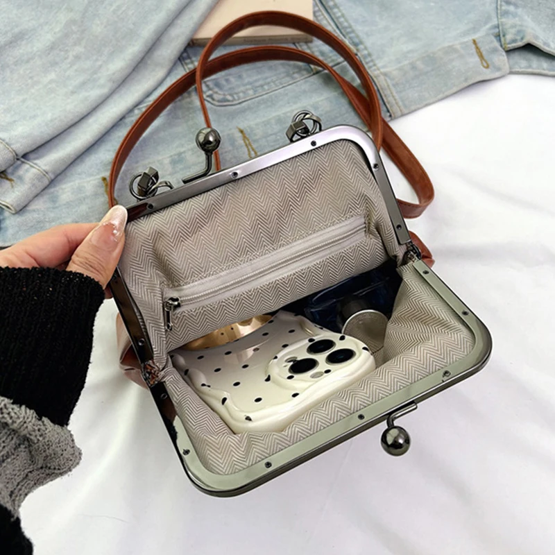 Vintage Style Women Handbag PU Leather Ladys Shell Purses Crossbody Bags