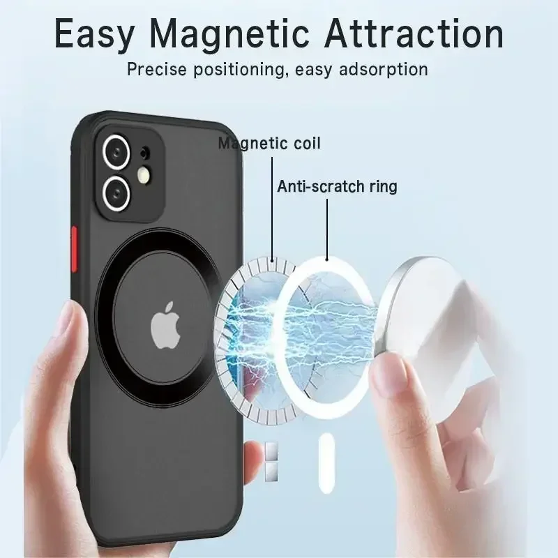 Магнитный чехол Magsafe для iPhone 15, 13, 14, 12, 11 Pro Max, XS, XR, X, противоударный чехол-броня для iPhone 15, 14 Plus, 12, 13
