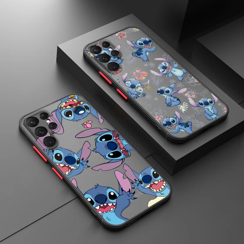 

Anime Stitch For Samsung Galaxy S24 S23 S22 S21 S20 S10 Note 20 10 FE Plus Ultra Lite Frosted Translucent Phone Case Phone Case