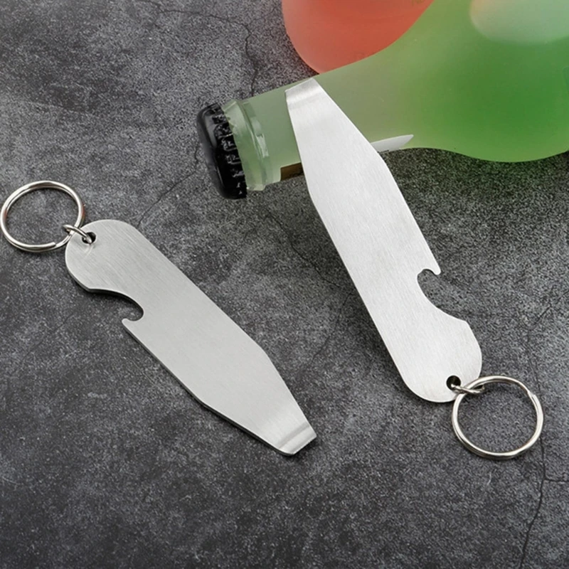 

4шт из нержавеющей стали открывалка для бутылок с напитками карманная открывалка для бутылок пива брелок