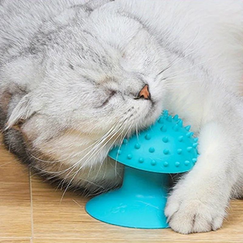 1PC Pet cat suction cup rubbing device massager cat scratching itchy scratching device comb suction cup massage brush