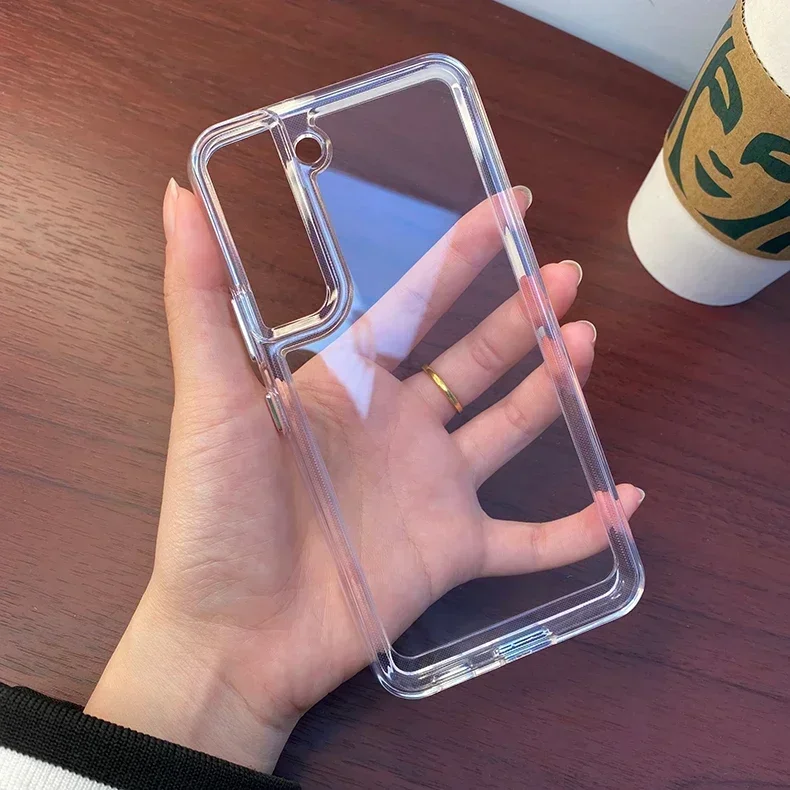 Luxury Transparent Hard Acrylic Silicone Phone Case