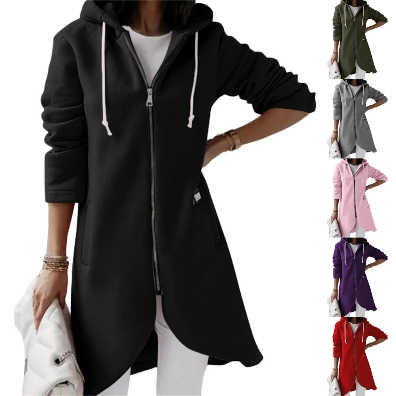 

Womens Long Sleeve Drawstring Full Hooded Oversized Sweatshirt Loose Long Sleeve Streetwear