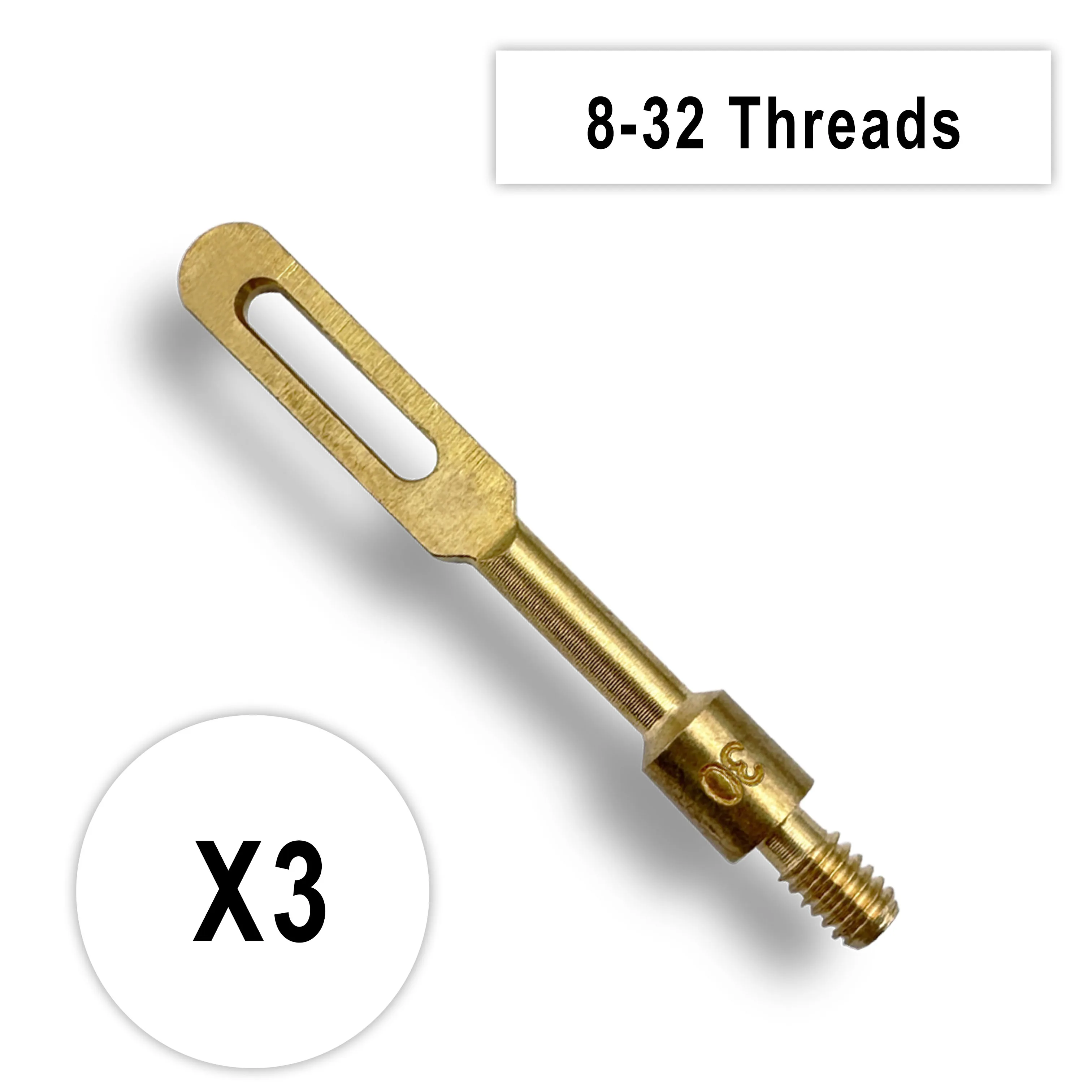 3pcs Gun Cleaning Patches Brass Holder Slotted Loops Tip Rifle Handgun Bore Barrel Maintenance Kit for 12GA 5.56mm 7.62mm .17cal