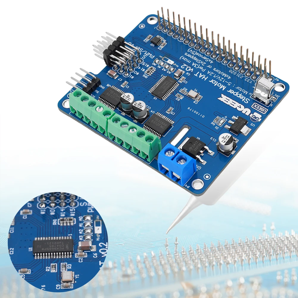 로봇 확장 보드 스텝퍼 모터 드라이버 보드, I2C 서보 모터 드라이버 모듈, 라즈베리 PI 4B 3B 용