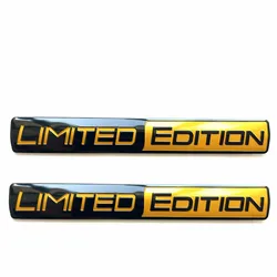 Limited Edition Metal Car Logo Decorative Accessories - Set of 2 (Black yellow 2pc)