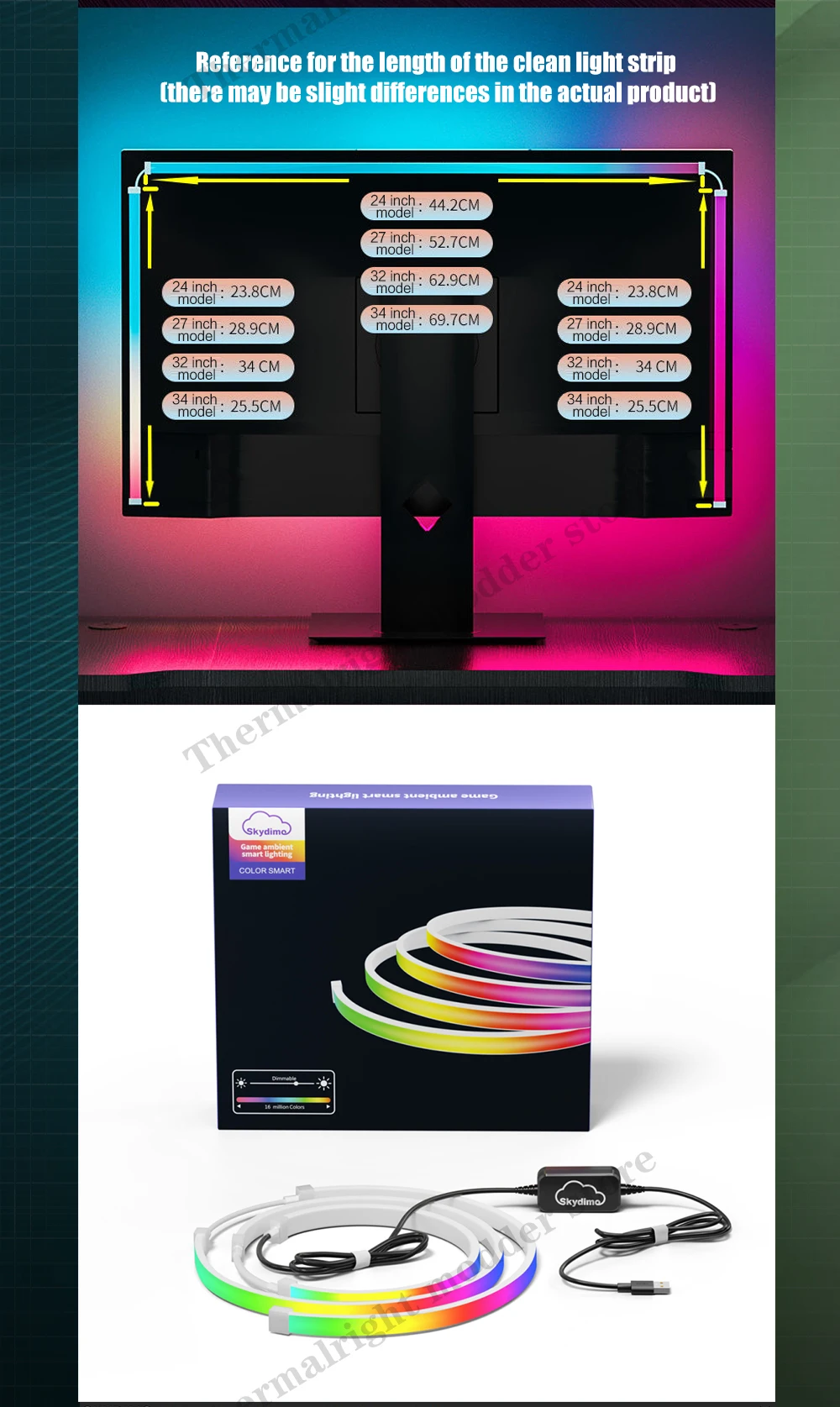 Desktop, Ambilight, Fundo 3D, Faixa LED Música, 5V USB, Controle de Software