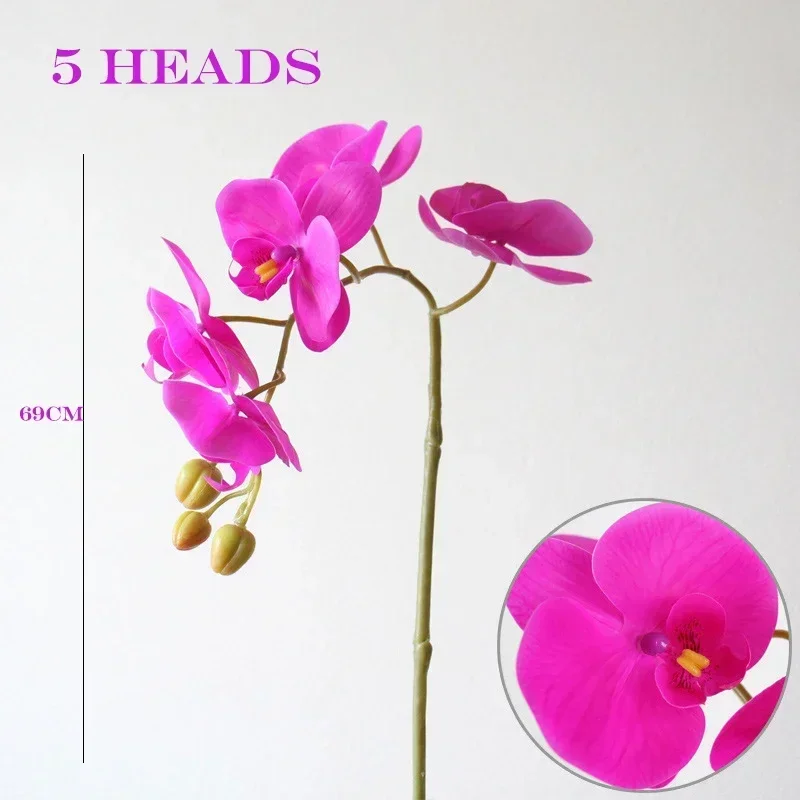 LIVILAN Fleurs Artificielles En Soie D'orchidée Blanche Phalaenopsis Avec Vase Argenté Pour Décoration De La Maison