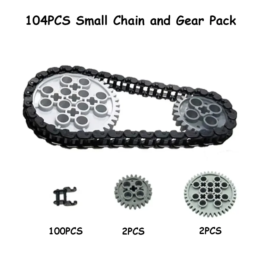 Chain Track Wheel Kit Technical Tracks Blocks Parts Wheels Pack Gears Tank Chain Crawler For 3711 3873 57518 88323 15379 14696