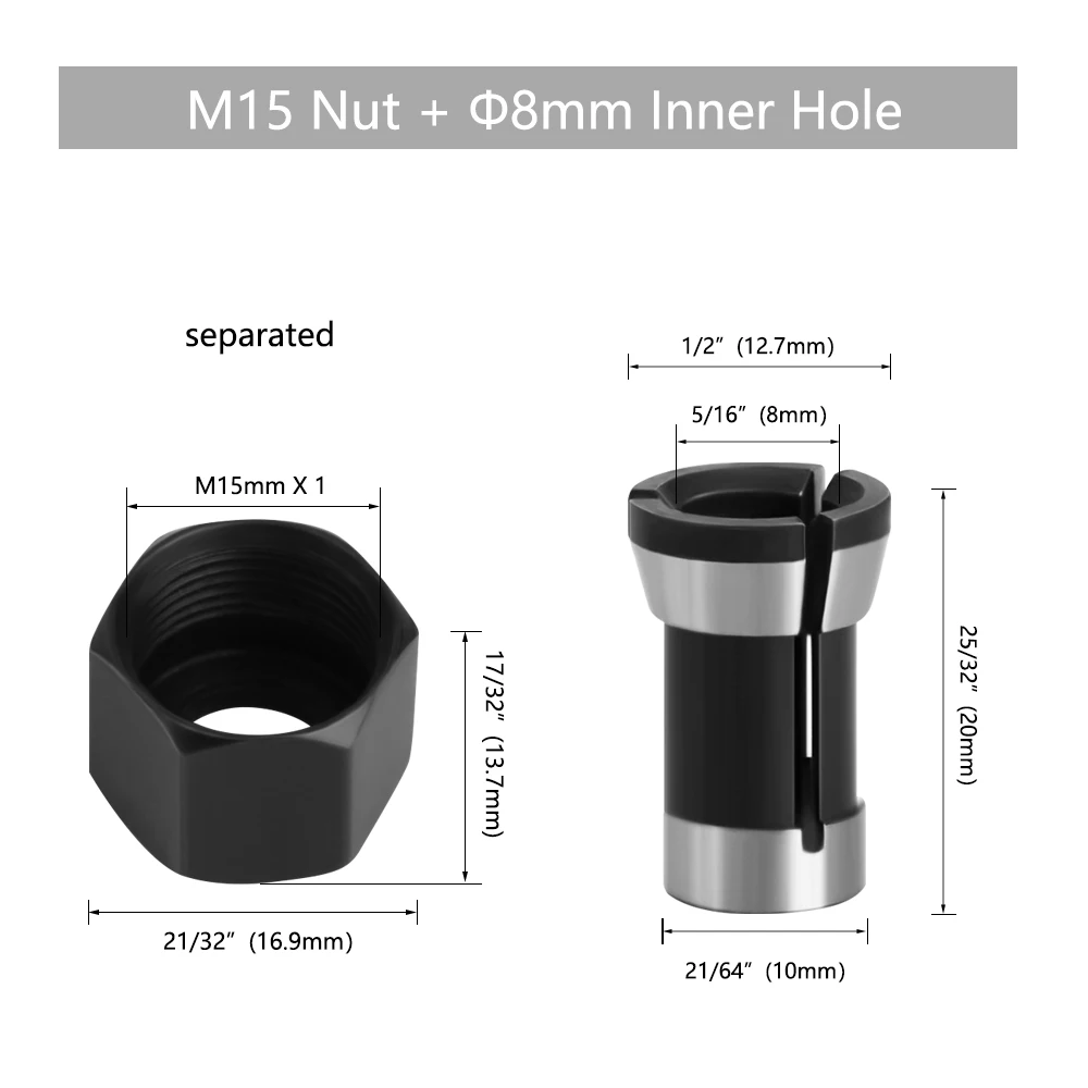 LAVIE Schnitzmaschine, Spannzangen-Trimmmaschine, Holzbearbeitungszubehör, Adapter, ER-Klemmutter, C-Mutter, Spannzange – Detail 18
