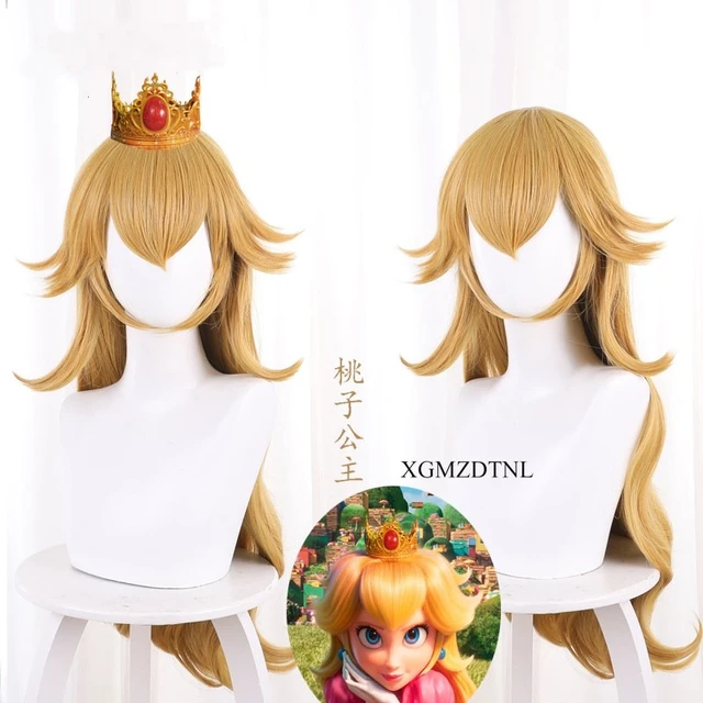 Film Mario Brothers Peach Princess parrucca Cosplay misto giallo 70cm  capelli ricci lunghi Cos parrucca Halloween Carnival puntelli gioco di  ruolo - AliExpress