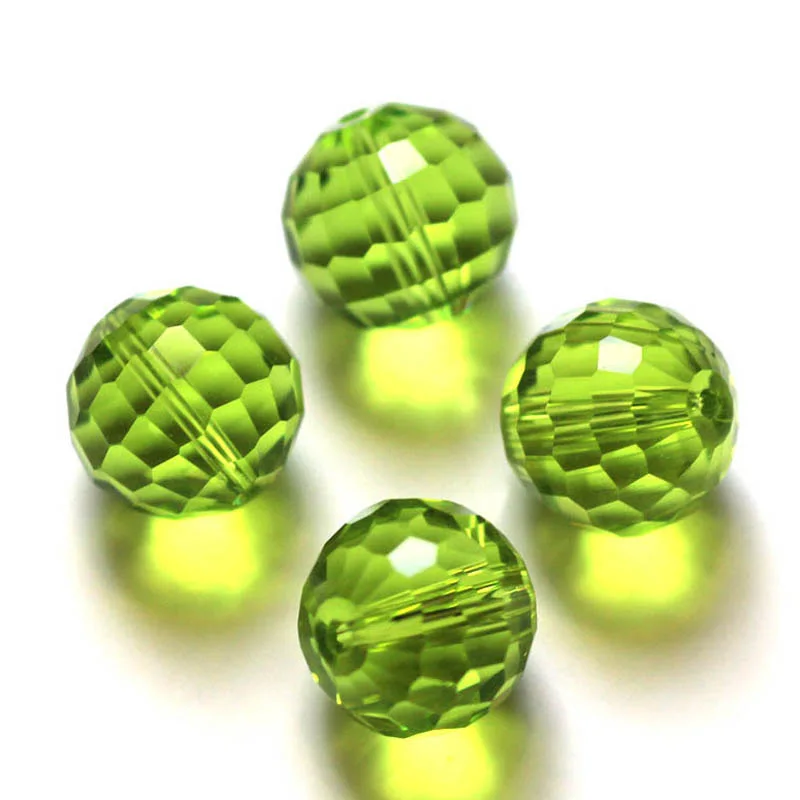 100 Perline Di Cristallo PATIKIL 10mm Sfaccettate In Vetro - Verde Erba - Per Creare Gioielli E Accessori
