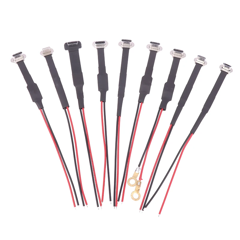 C타입 USB 커넥터 FPC 2 핀 3 핀 W/저항기 R1 소프트 플랫 케이블, 수 충전 케이블, 휴대폰용 고속 충전 와이어 연장