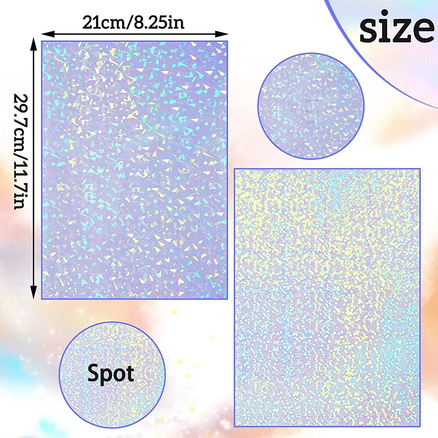 Holographic Vinyl Sticker Paper  Transparent Holographic Sheets - 10pcs  Sheets - Aliexpress