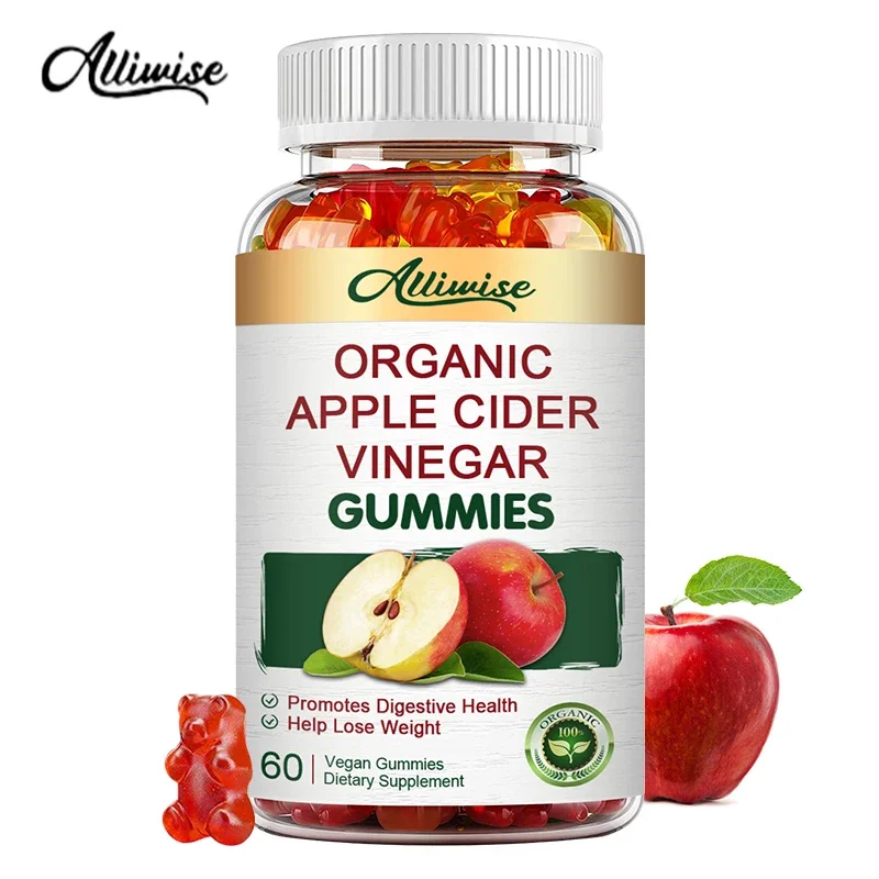 Organic Apple Cider Gummies Fat Burner Body Sculpting Vitaminb Reduce Bloating and Promote Digestion Dietary Alliwise
