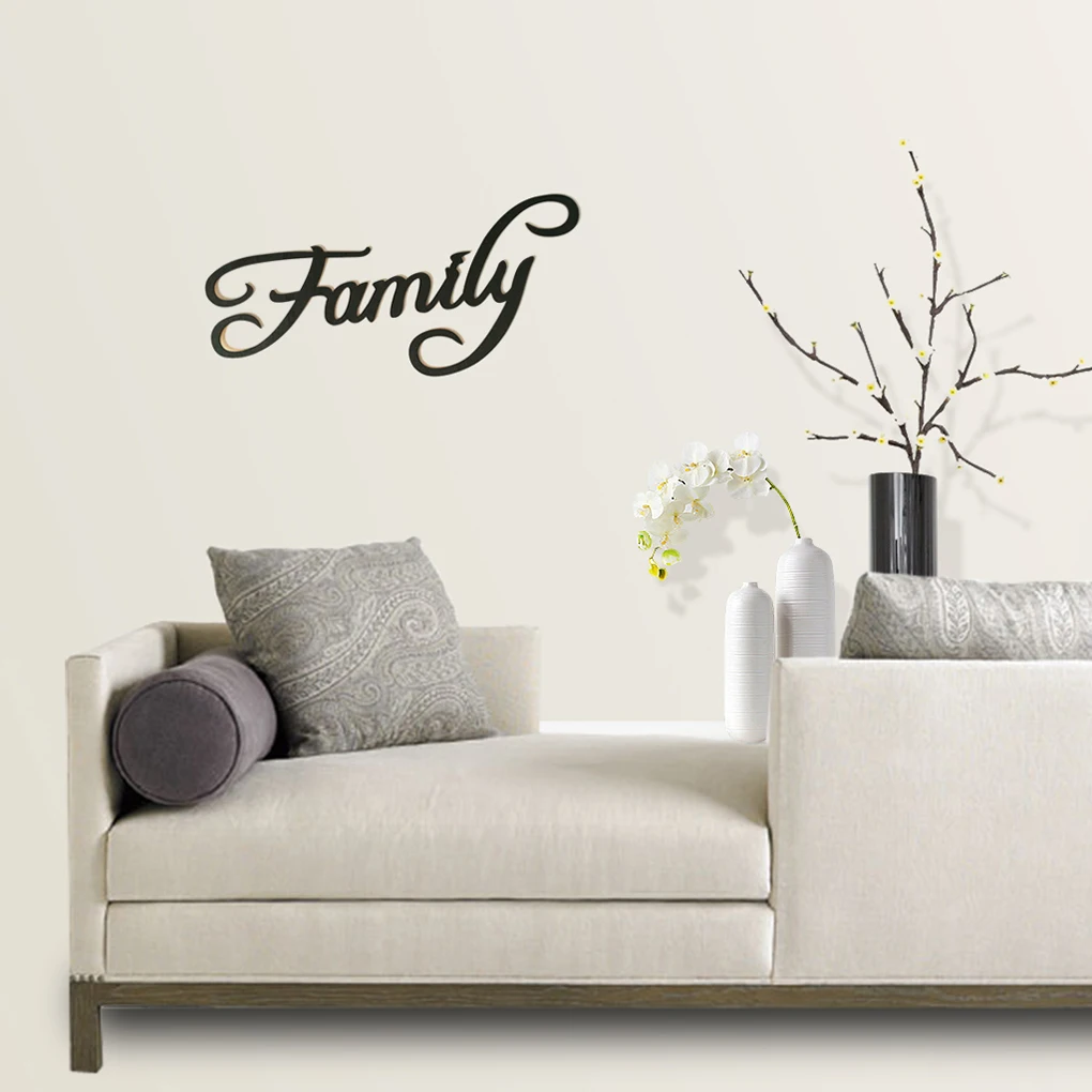 Family Memories Blessings Letter Wooden Wall Sticker Wood Hanging Sign Word DIY Home Bar Decoration Ornament