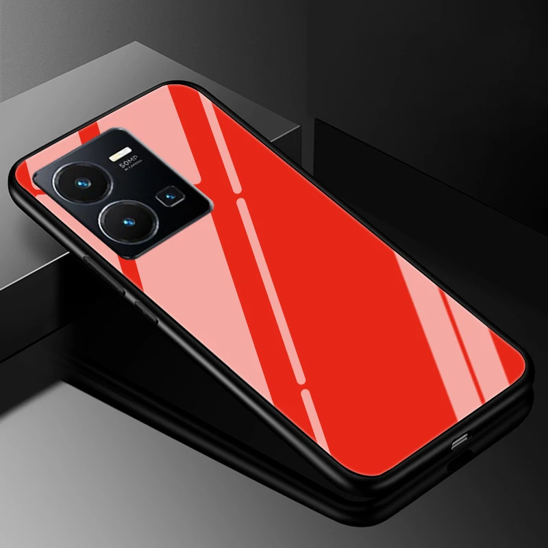 Premium Protective Hard Back Bumper Case with Tempered Glass Cover