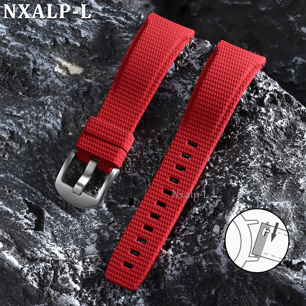 Premium Curved End Waterproof FKM Fluororubber Watch Strap with Quick Release - Available in 20mm, 21mm, 22mm Sizes