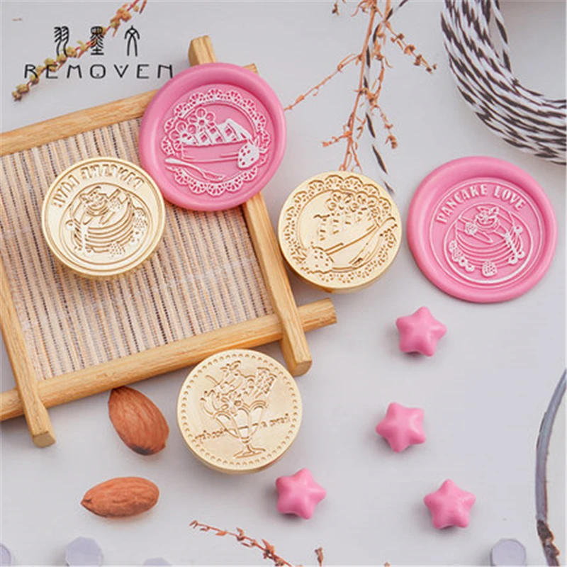 

Cute Chocolate Sundae Cupcakes Wax Seal Stamp Head DIY Mulberry Muffins Seals Stamps Card Decor Postage Hobby Wedding Envelope
