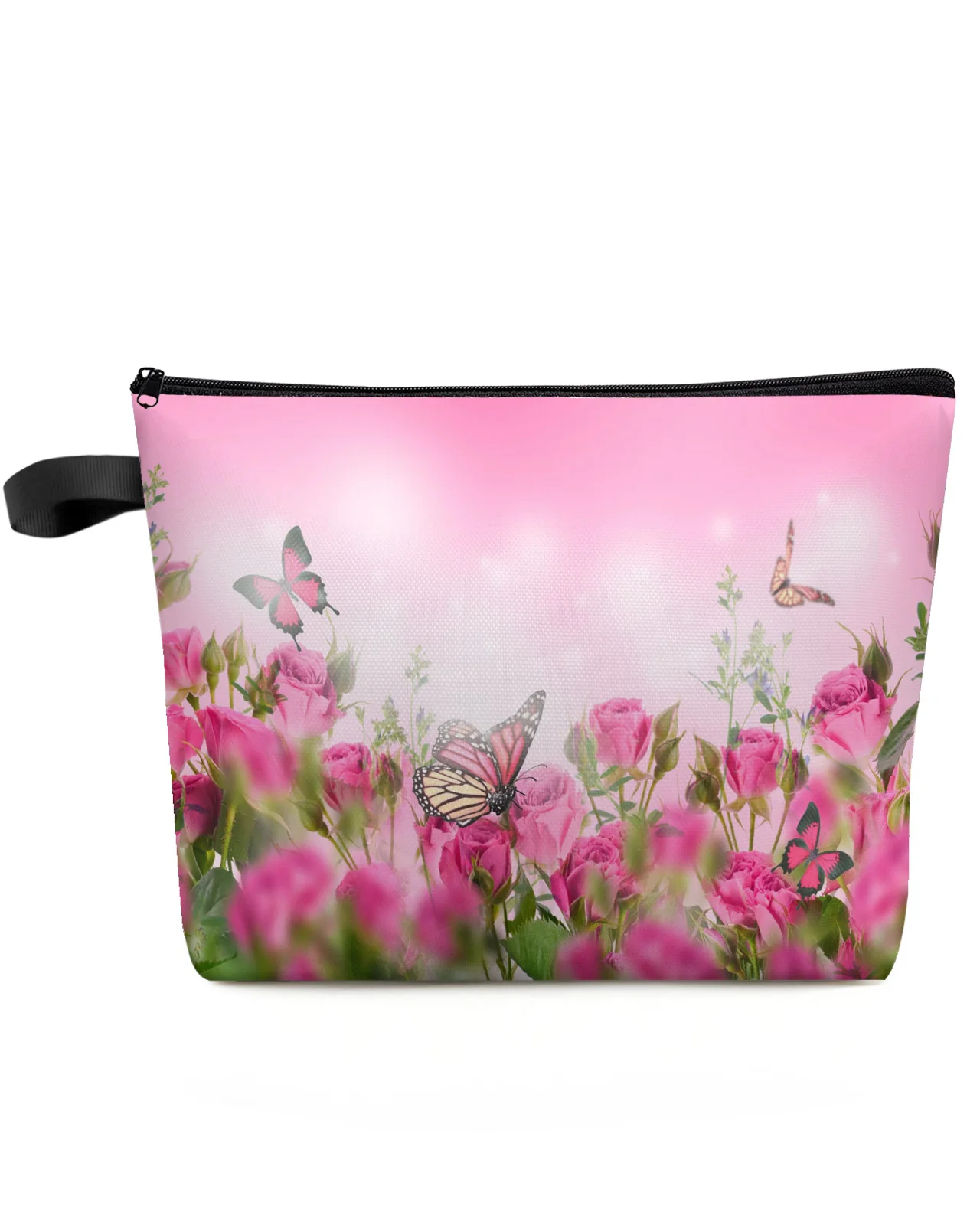 

Косметичка с бабочками и розовыми цветами мечтательная сумка-клатч большой органайзер для макияжа сумки для макияжа женская косметичка