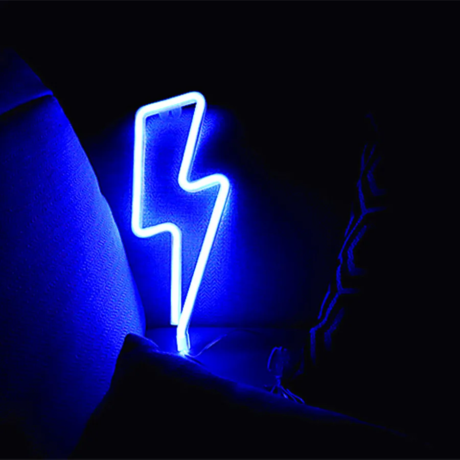 Customs Neon LED Sign Small Led Decorative Lighting Illuminated Table Neon Sign Cloud Lightning Bolt d Battery Neon LED Lights