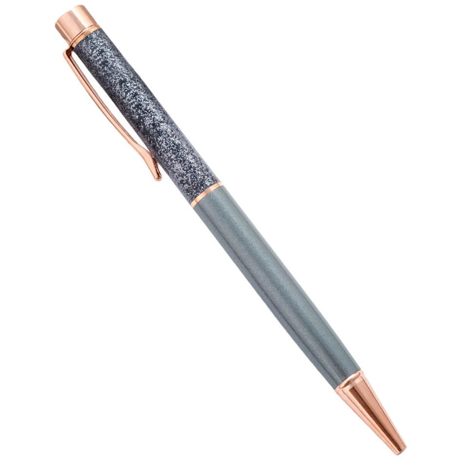 Vibrant Oil Gold Quicksand Luxury Ballpoint Pen - Premium Rotating Metal Design, 1.0mm Tip for School and Office Use