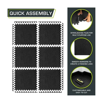 4/10/24PCS Sports Protection Gym Mat EVA Leaf Grain Floor Mats Foam Brick Yoga Fitness Non-Slip Splicing Rugs Thicken Shock Room 4