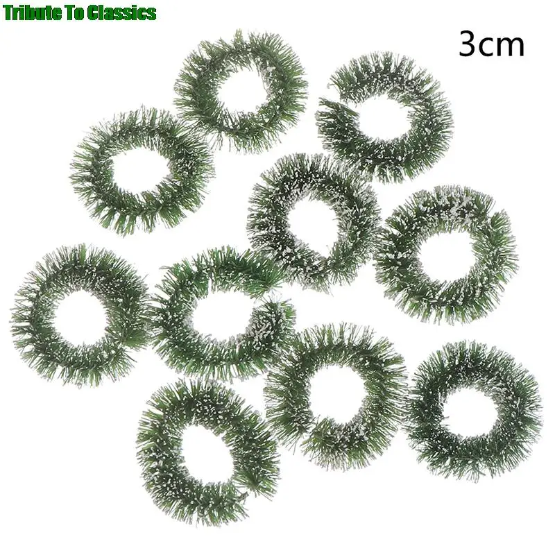 10 pcs Christmas Wreaths Miniature Fairy Garden Home Decoration Mini Craft Dollhouse Micro Decor DIY Gift Dollhouse Decor