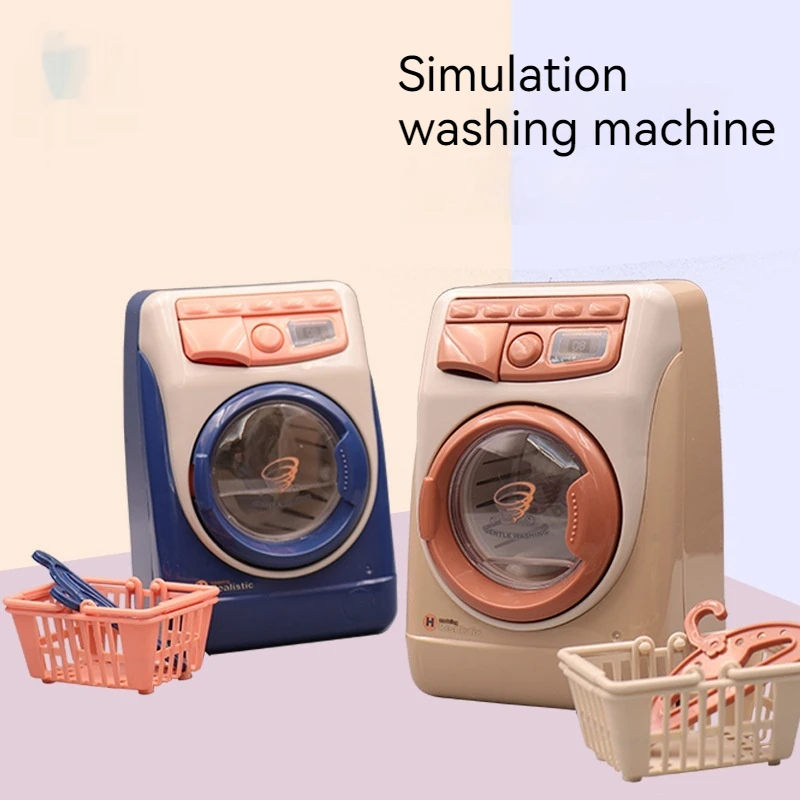 New Simulation Electric Washing Machine toy With Lighting Sound Kids Pretend Play Toys Set Mini Appliances Boys Girls Role Play