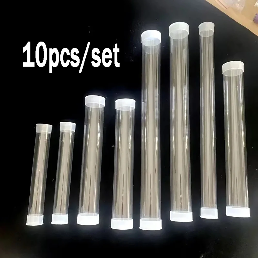 10PCS Naxilai Transparent Clear Plastic Small Empty Storage Tubes wall thickness 0.5mm packaging plastic round tube hollow tube 1