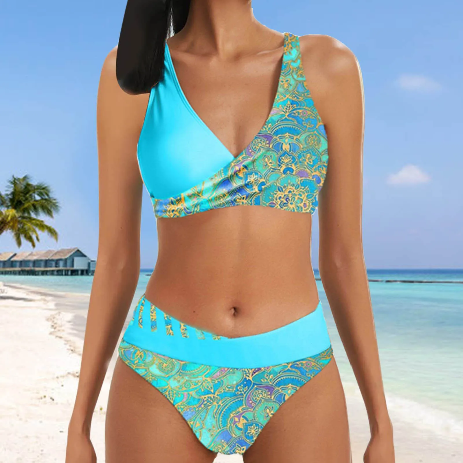 Women Swim Suit Female Sexy Vintage Bathing Suit Bikini New Design Printing Swimwear Swimsuit Summer Two Piece Set Beachwear