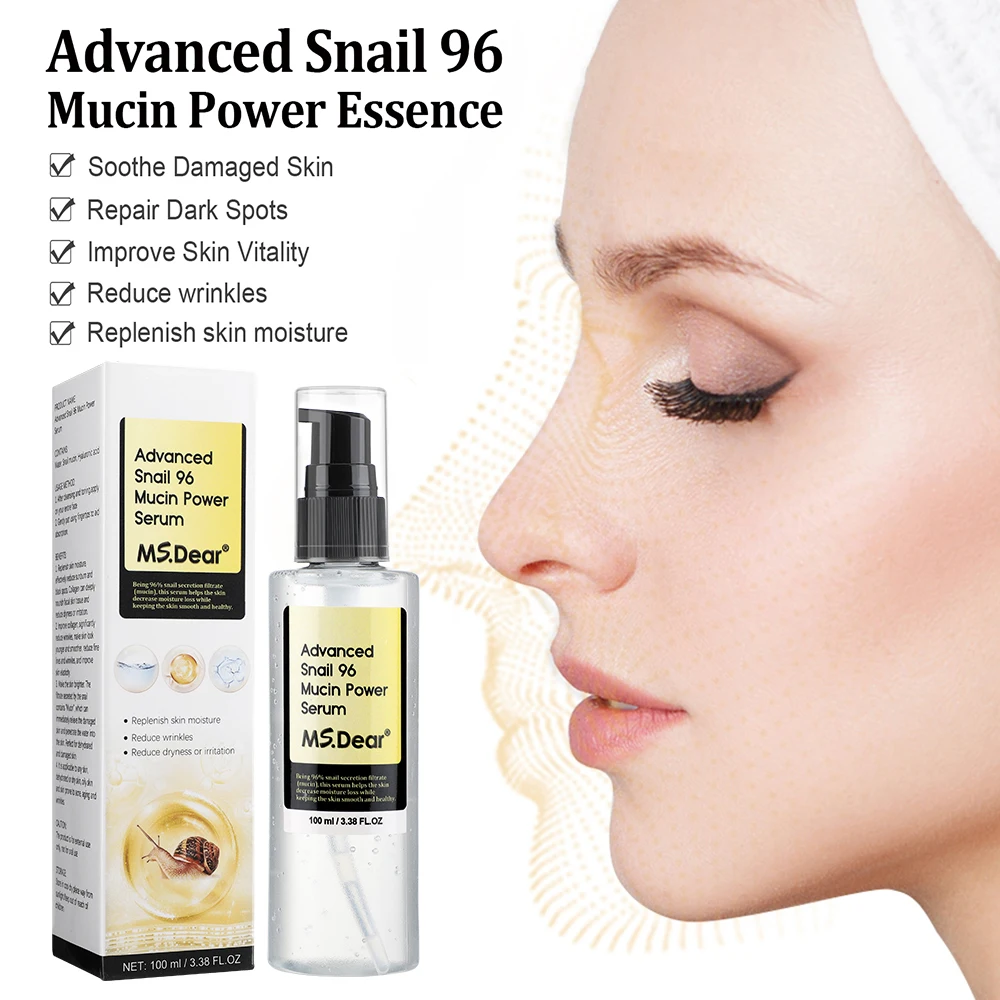 100ml Snail 96% Collagen Face Essence Moisturize Repair Skin Whitening Tighten Face Serum Facial Skin Care Products 2