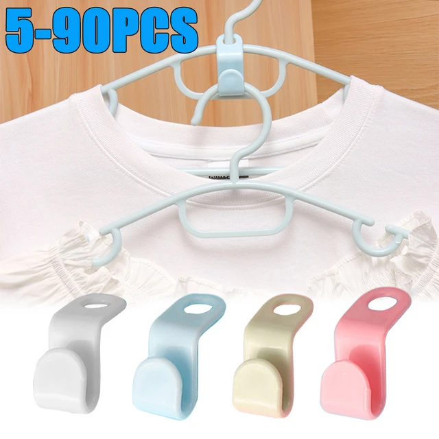 100Pcs Clothes Hanger Connector Hooks, Super Space Saving for Closet Heavy  Duty Cascading Hanger Extender Hooks Plastic Closet Hanger Organizer (White