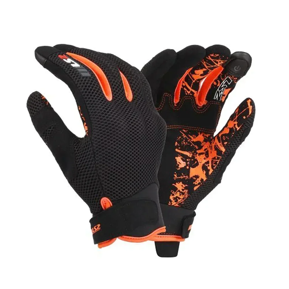 Motorcycle Gloves LS2 Original Summer Mesh Breathable Motorbike Touch Screen Guantes Full Finger Motocross Racing Cycling Gloves