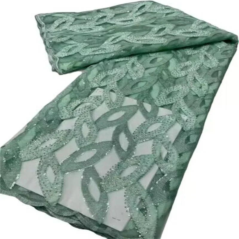 

2023 High Quality African Nigerian French Tulle Lace Fabric For Sewing Embroidery Dress Milk Silk Voile Wedding Party 5Yards