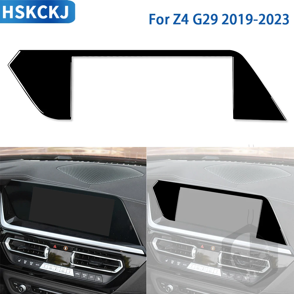 

Аксессуары для BMW Z4 G29 2019 2020 2021 2022 глянцевый черный пластиковый интерьер автомобиля Центральная навигационная панель декоративная наклейка