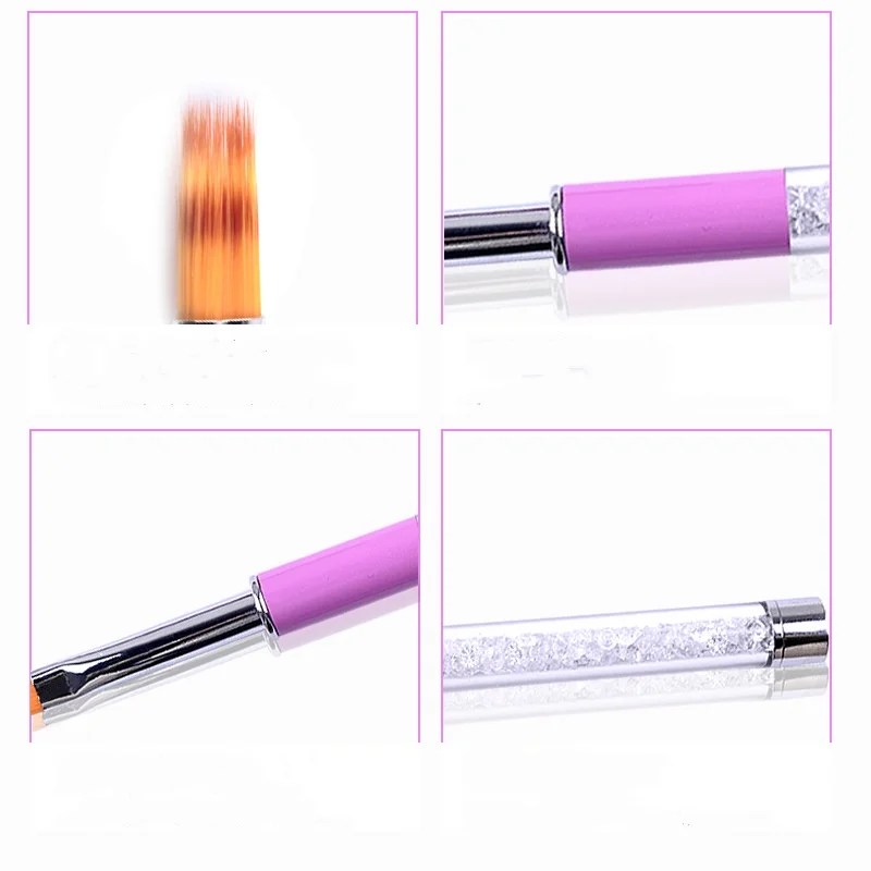 1pc Nail Ombre Brush Nail Drawing Pen Nail Art Painting Pen Brush UV Gel Polish Gradient Color Rhinestone Crystal Acrylic 2