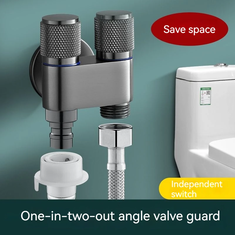 Inlet Valve Inlet and Outlet Stainless Steel Inlet Valve Fittings Valve Toilet Parts for Bathroom Balcony Kitchen Use Bathroom Accessories inlet valve