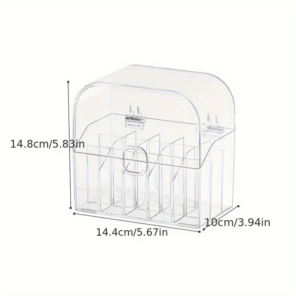 Acrylic Makeup Storage Box With Lid Clear Transparent Multi-grid Lipstick Storage Case Durable Large Capacity 6