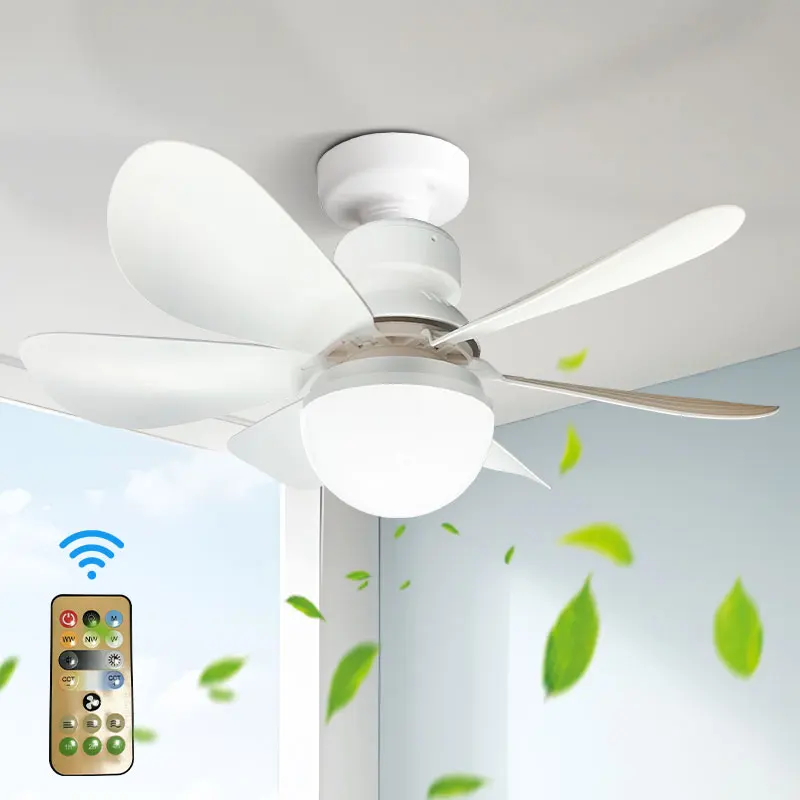 Silent Motor Ceiling Fan Light With Remote Control 30/40W Suitable For Study Room Kitchen Dining Room Tricolor Light