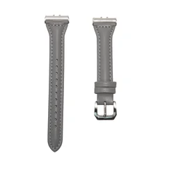 Slim Leather Strap - Elegant Women's Wristband for Smartwatch Accessories (Gray 03)