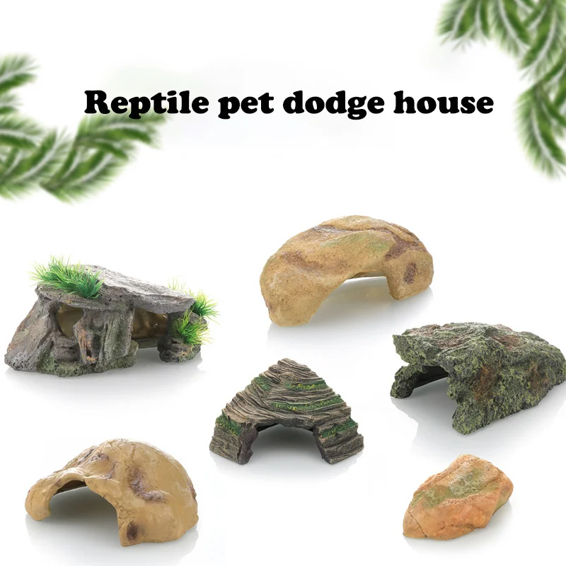 

Turtle Basking Platform with Hideaway in Aquarium, Resin Decoration for Climbing and Sunbathing